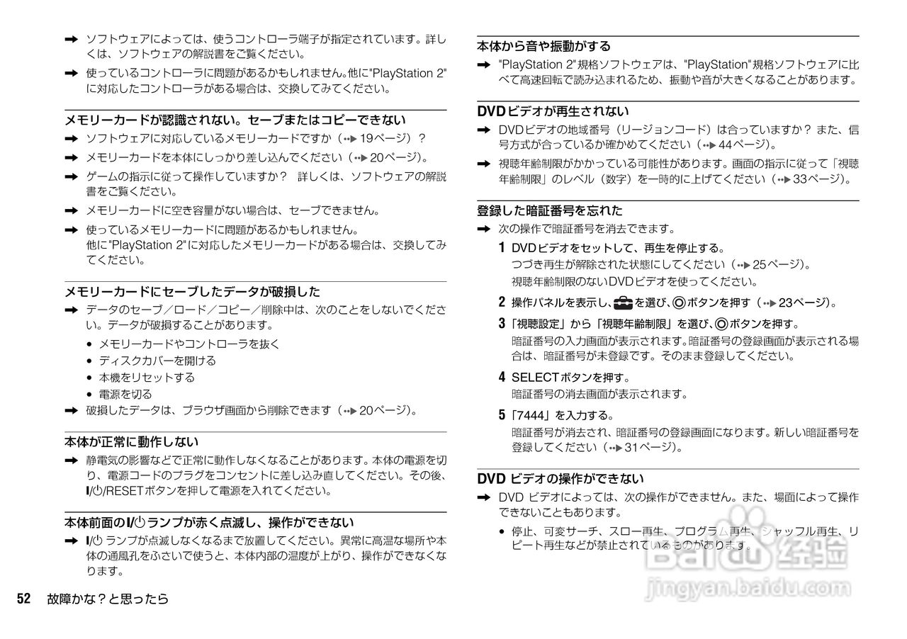 SONY SCPH-70000超薄陶瓷白PS2主机说明书:[6]