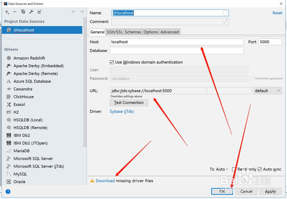 intellij idea如何连接Sybase ASE，详细教程