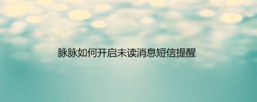 脉脉如何开启未读消息短信提醒