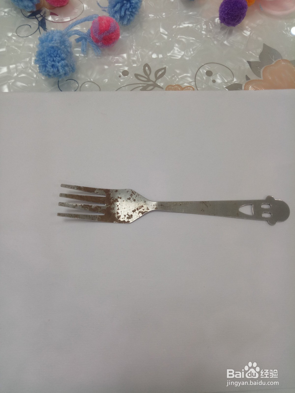 用不锈钢叉子做毛线球
