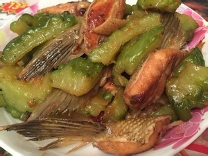 简易版三文鱼焖苦瓜
