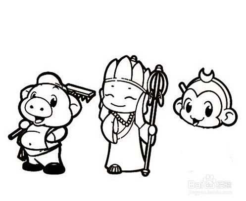 西游记的简笔画怎么画呢