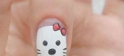可爱Kitty美甲教程