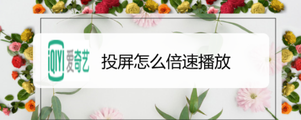 投屏怎么倍速播放