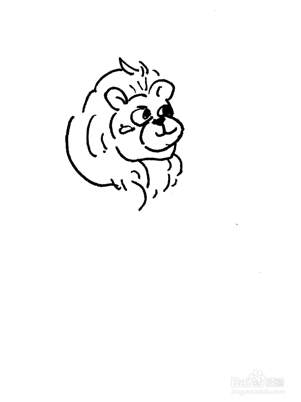 坐着的狮子线描画怎么画