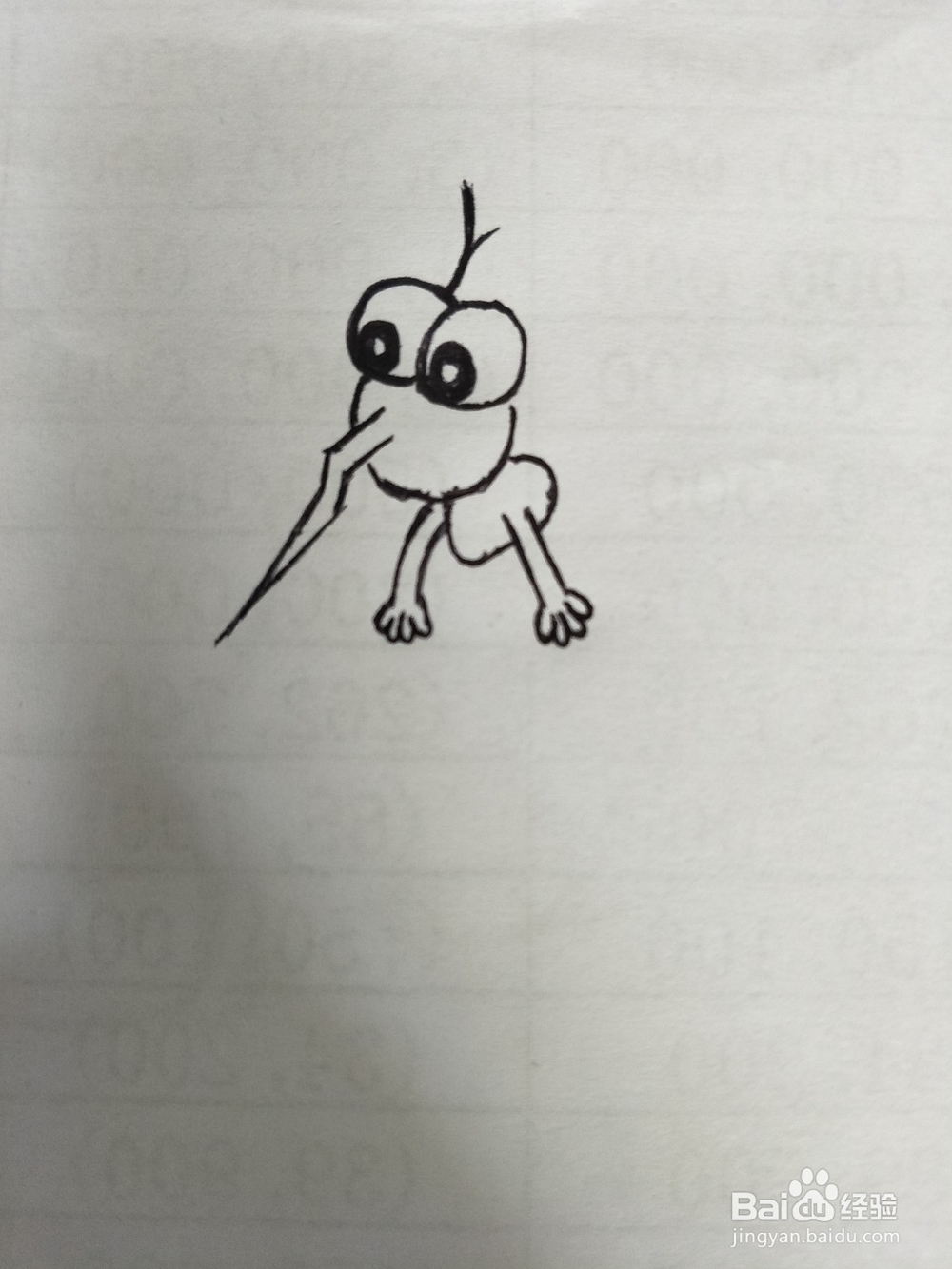 夏天画只卡通蚊子