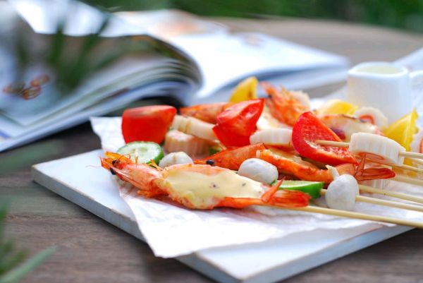 五彩缤纷时蔬海鲜拼盘