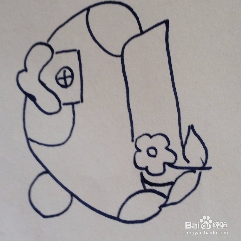 小小蘑菇房子简笔画画法