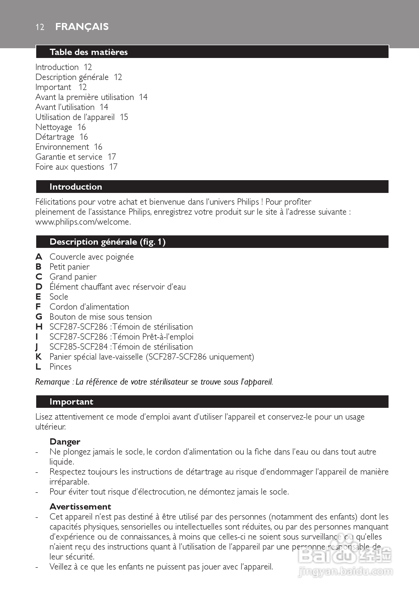PHILIPS SCF285电子蒸汽消毒锅说明书:[2]