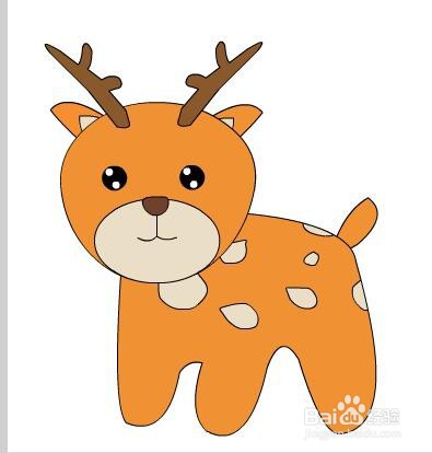 flash如何绘制一只卡通小鹿