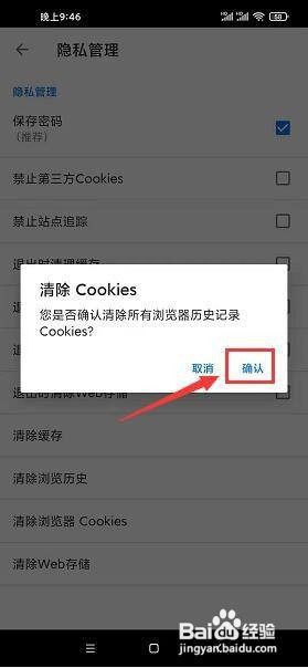 轻云浏览器怎么清除浏览器cookies