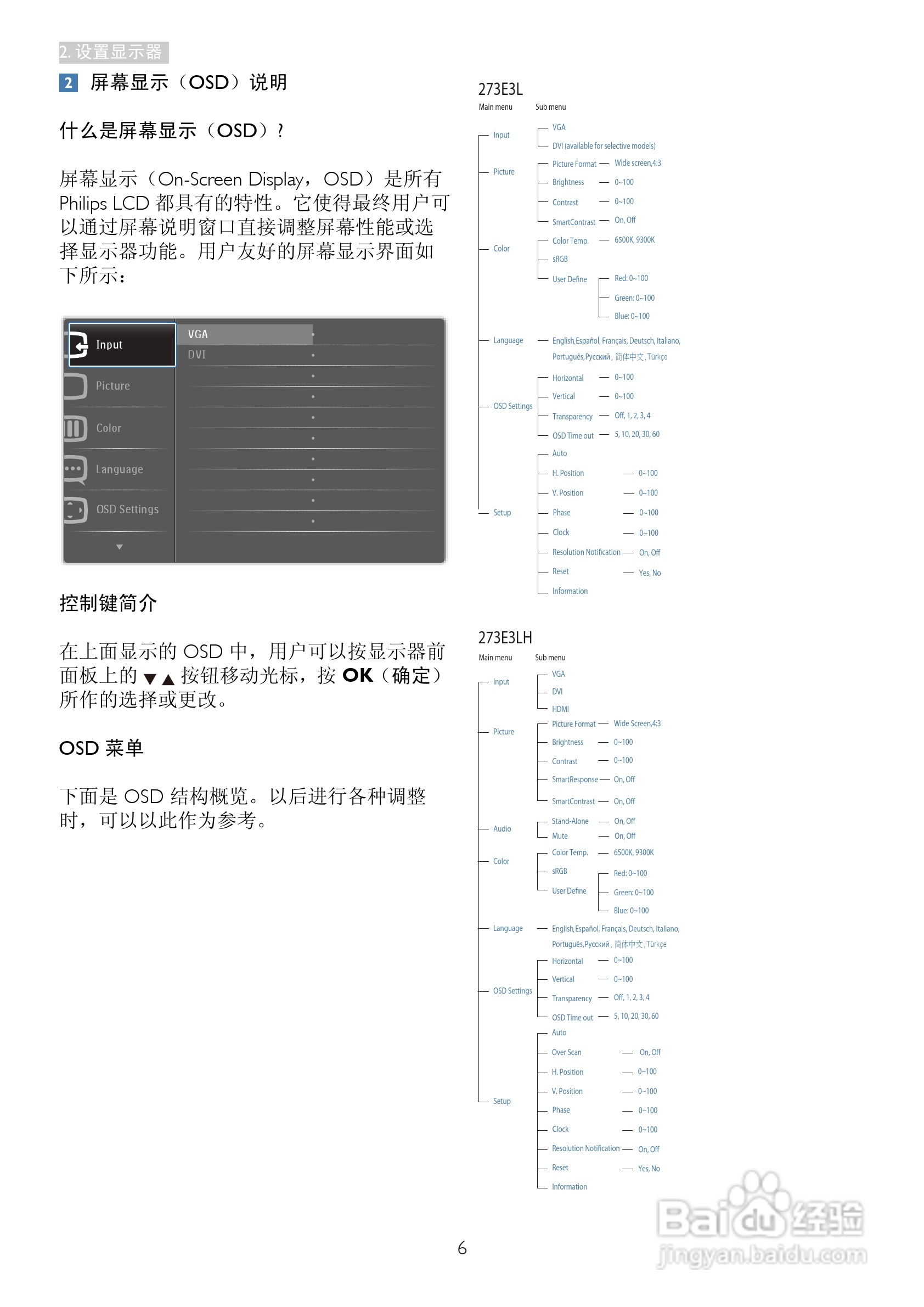 飞利浦273E3LSB/93液晶显示器使用说明书:[1]