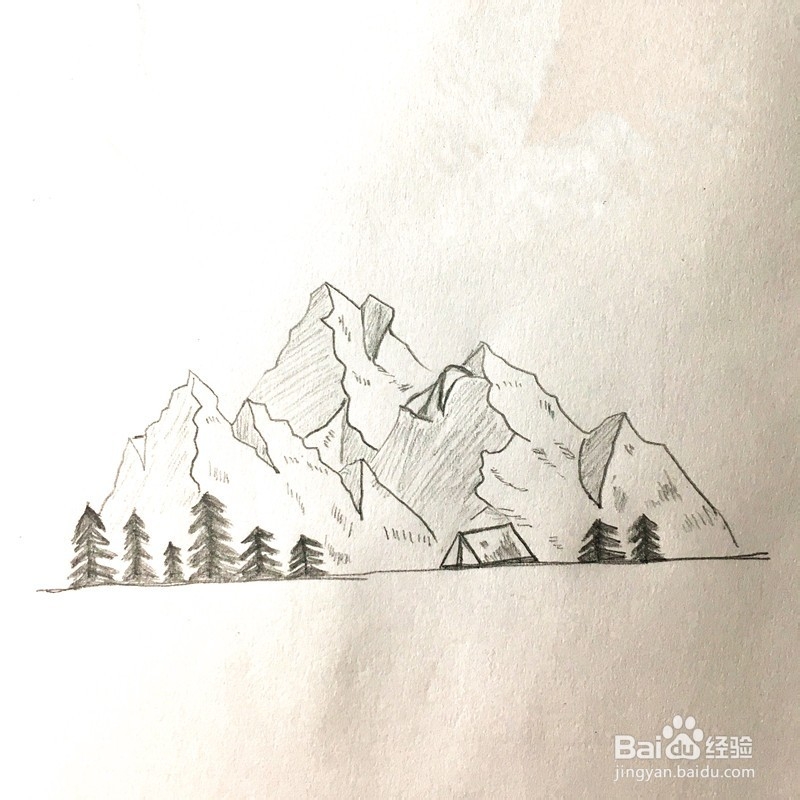 山景的简笔画怎么画