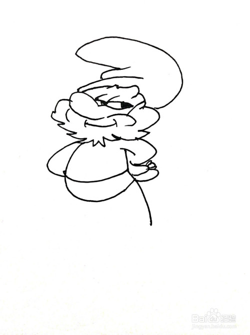 蓝精灵系列之蓝爸爸简笔画