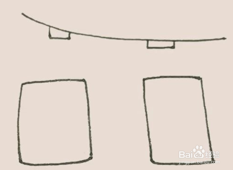 游乐园缆车简笔画