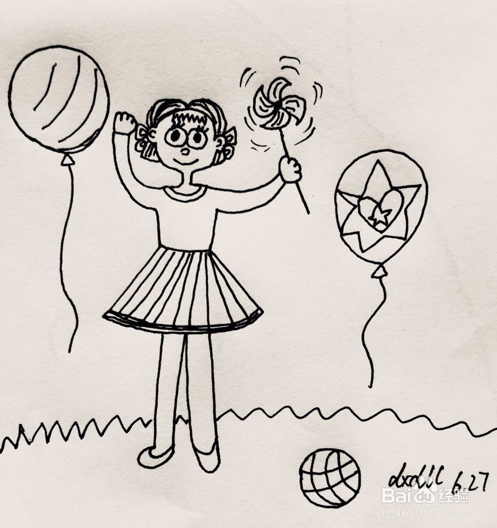 dxdll手绘之拿着风车的女孩