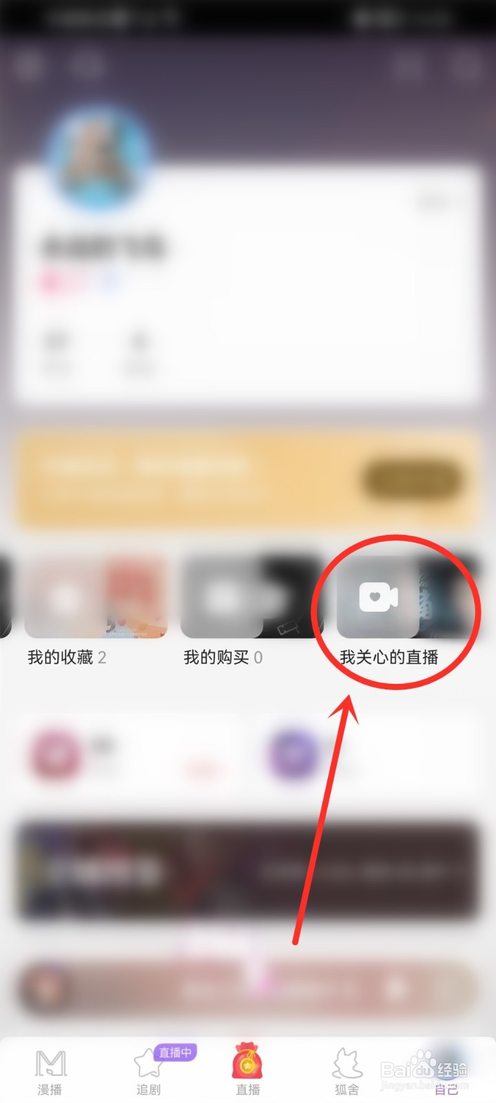 漫播关注的直播在哪里看
