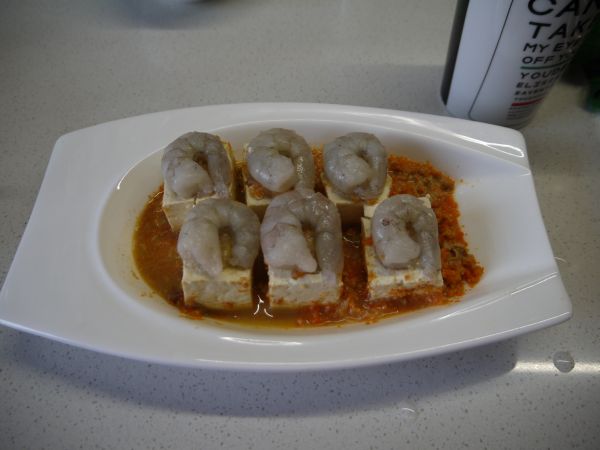 蟹黄酿虾仁豆腐