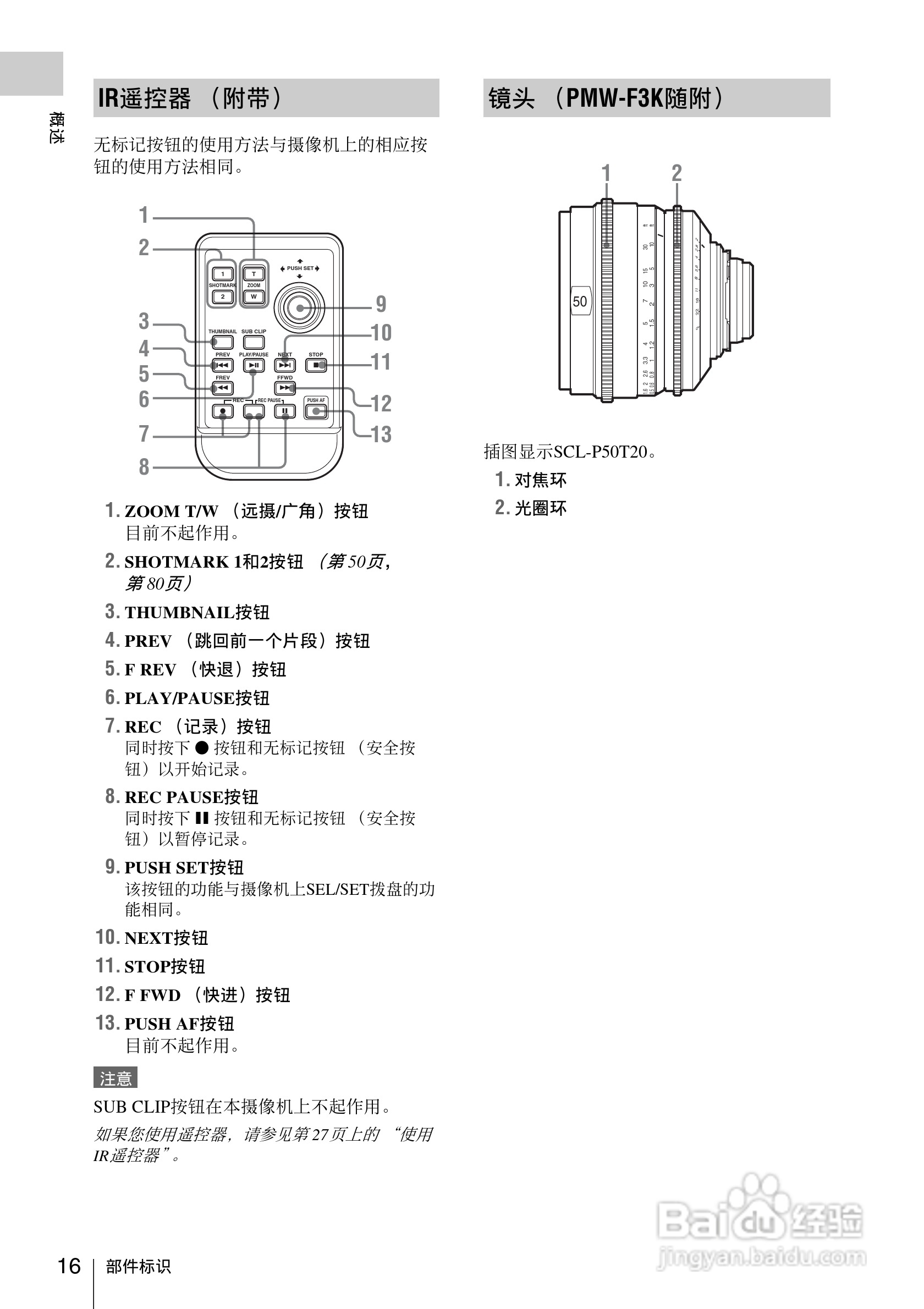 索尼SONY PMW-F3K(C)数码摄像机使用说明书:[2]