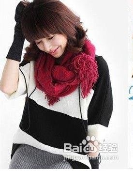 女士毛线围巾的围法
