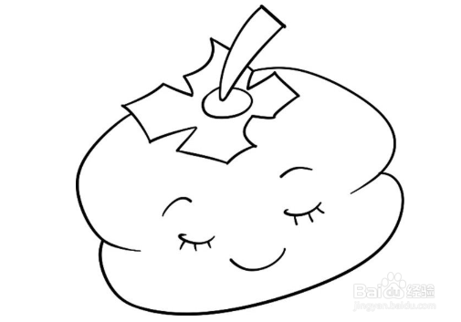 简笔画：软软的柿子绘画步骤