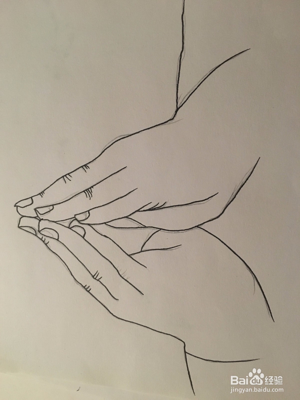 儿童简笔画：画双手合十 画双手并拢