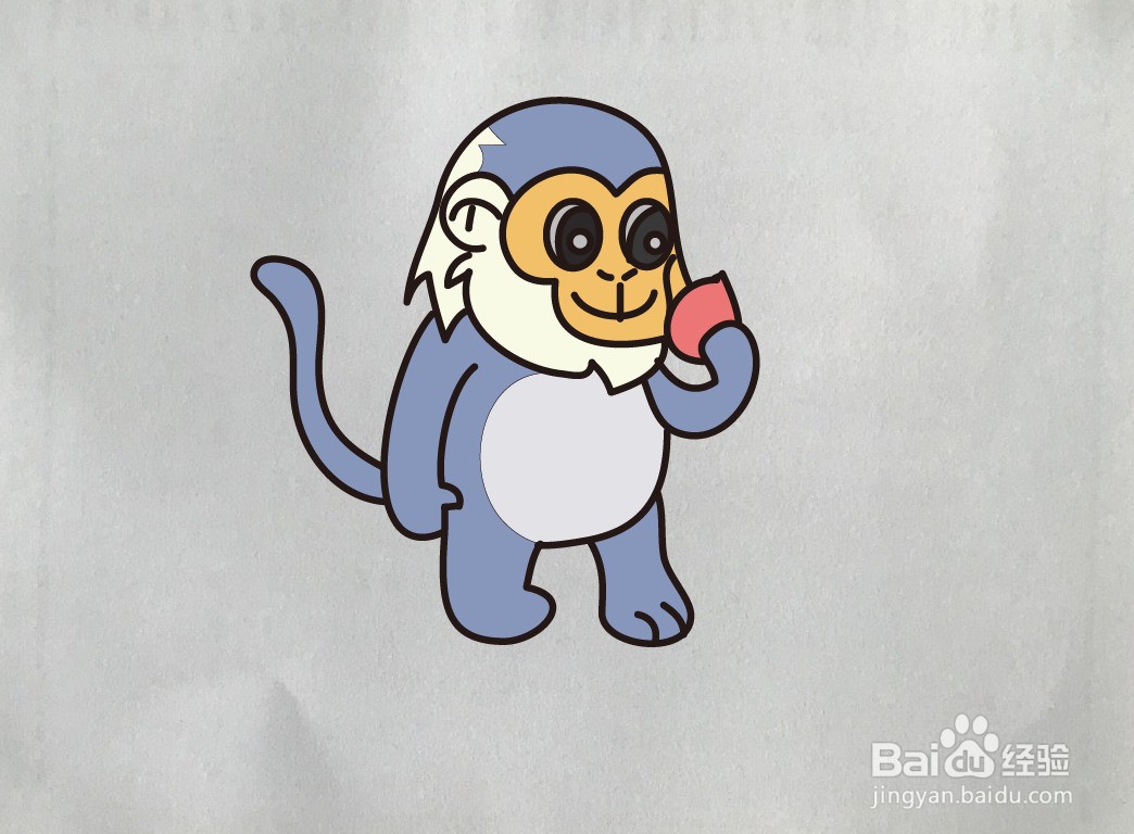 【简笔画】白臀叶猴的画法