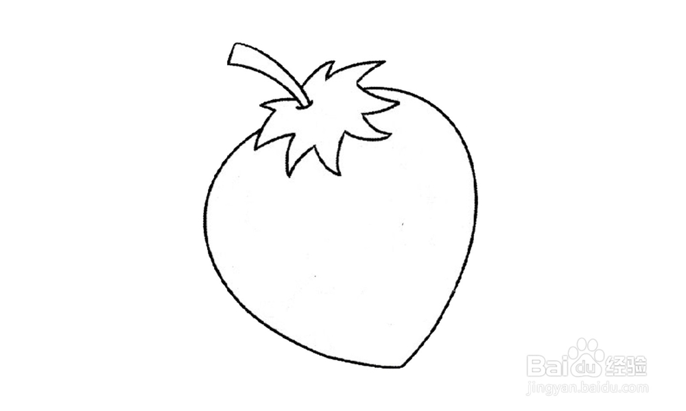 如何画出一个绿色草莓