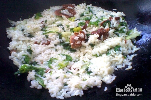 香肠油菜炒米饭------营养美味
