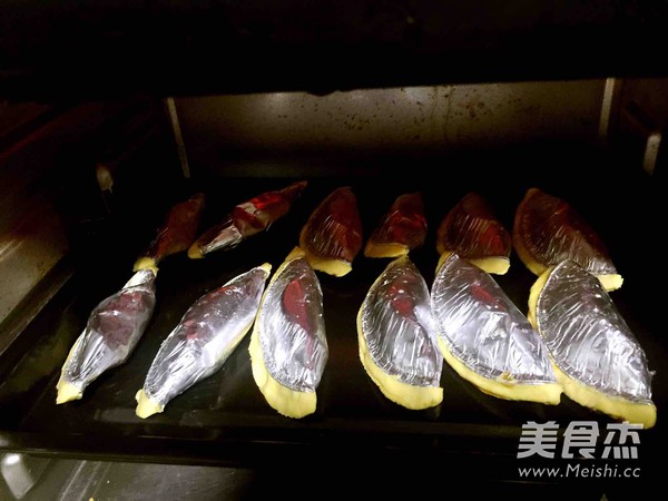 酥皮紫薯、枣泥、蜜豆