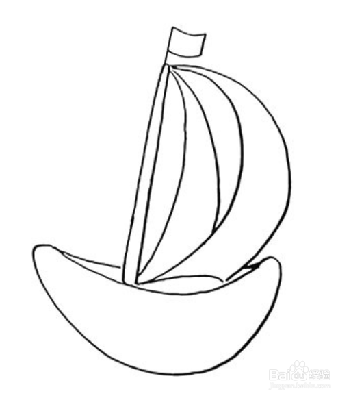 豪华私人帆船简笔画