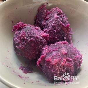 紫薯味豆沙糕