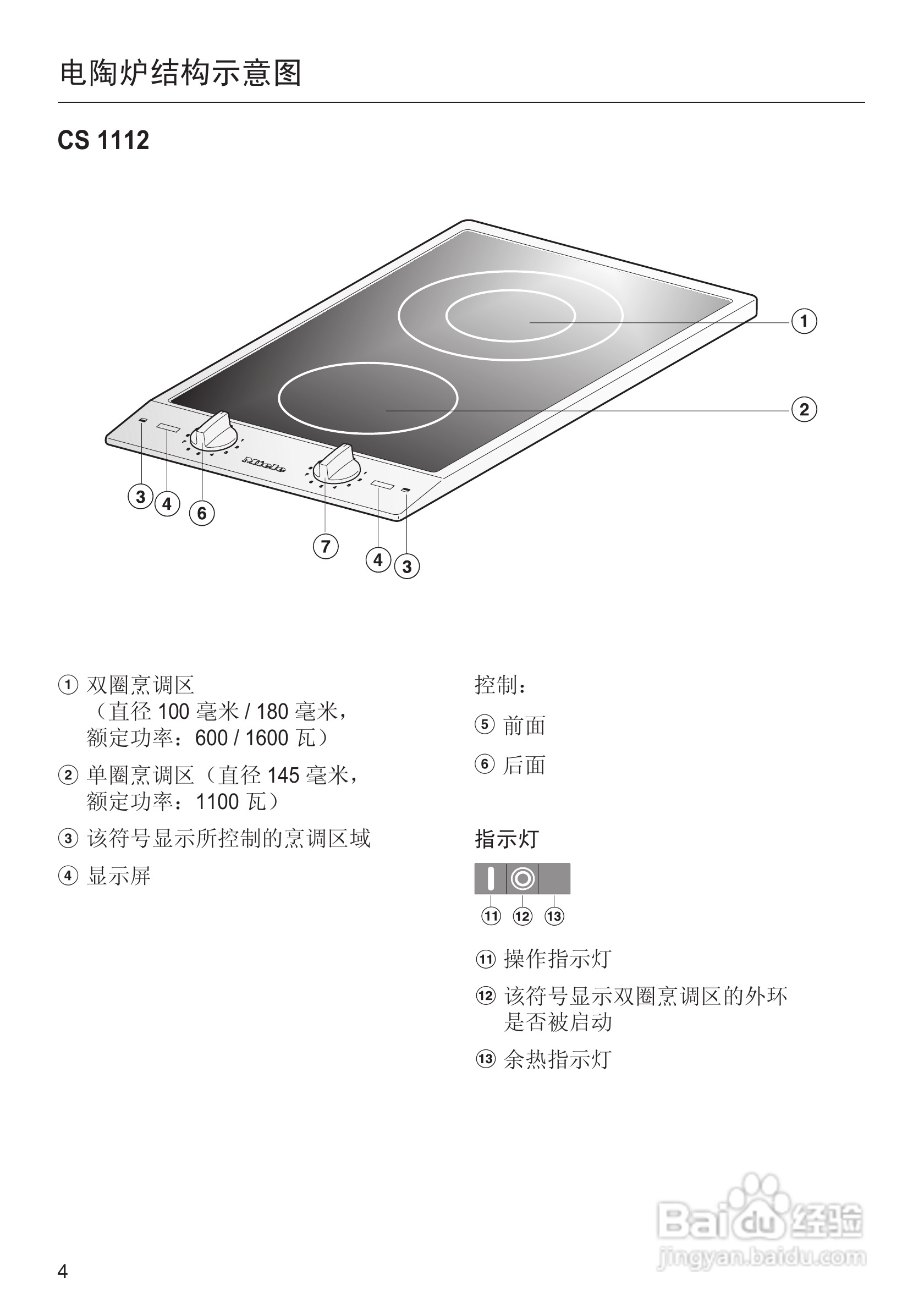 美诺Miele双口电陶炉CS1112使用说明书:[1]