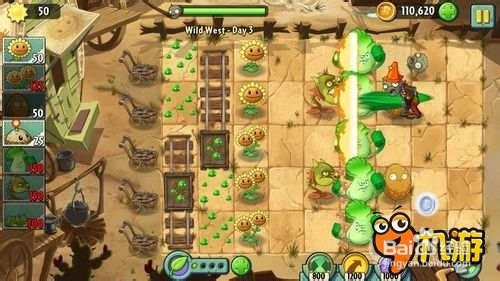 【图文】安卓ios《植物大战僵尸2》狂野西部第三