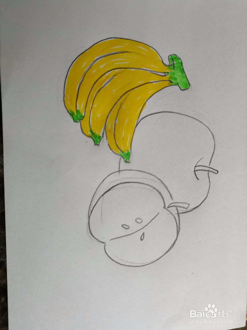 苹果香蕉的简笔画画法