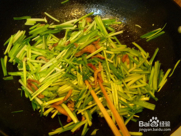 蒜苗炒肉丝的制作方法
