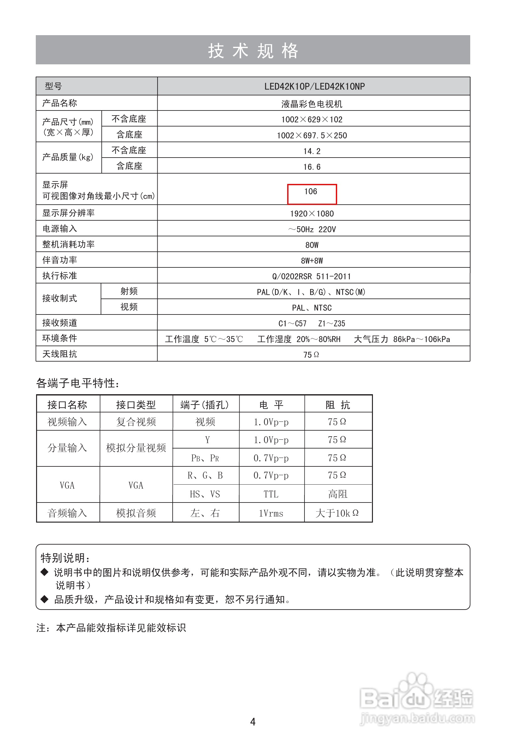 海信LED42K10NP液晶彩电使用说明书:[1]