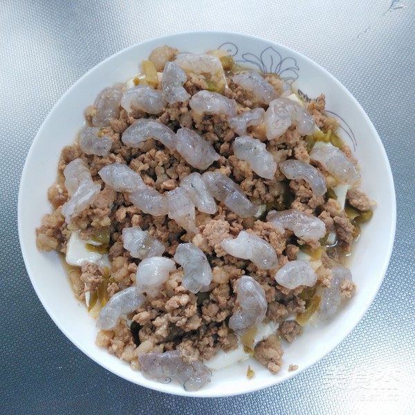 鲜嫩虾仁肉沫蒸豆腐