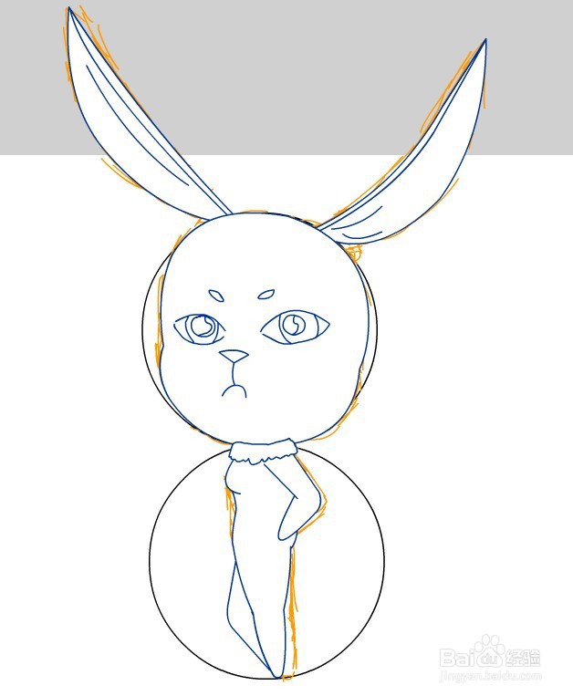 flash如何绘制一个卡通兔子人物形象