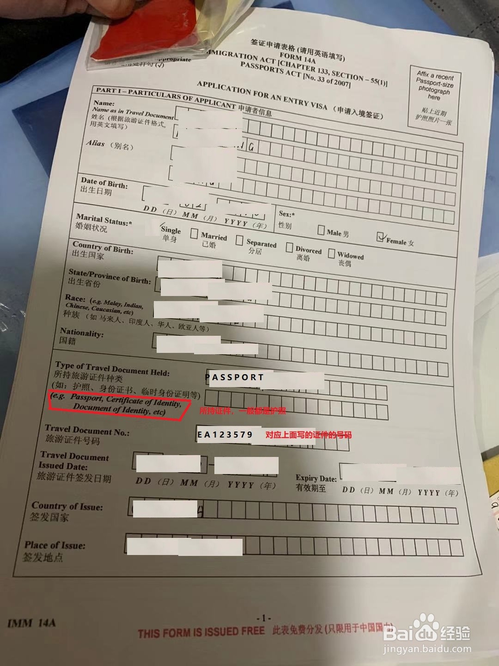 签证申请表格是怎么填写的 用英文填写