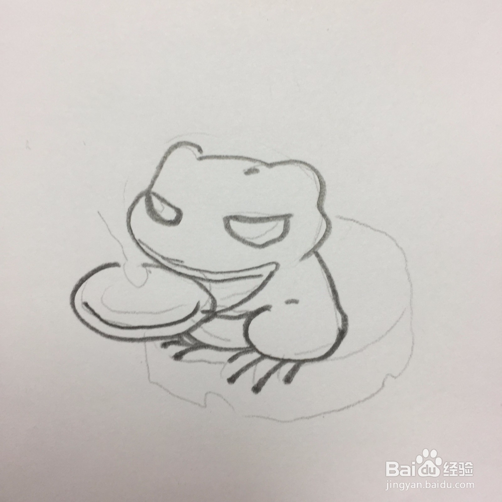 手绘一只旅行青蛙的方法