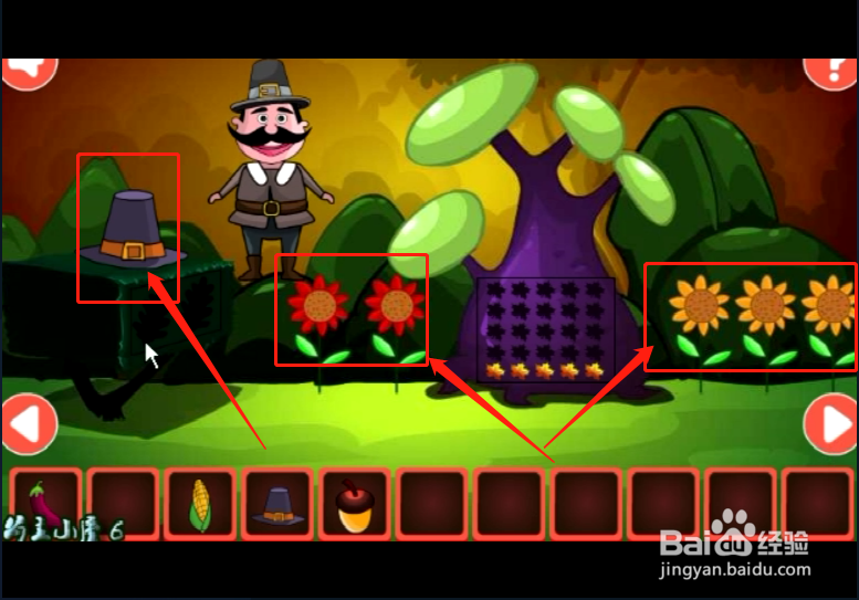 小游戏《胡子大叔林中逃脱》如何通关