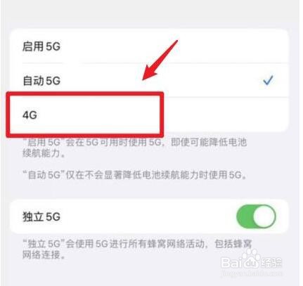 iphone13怎么把5g改成4g