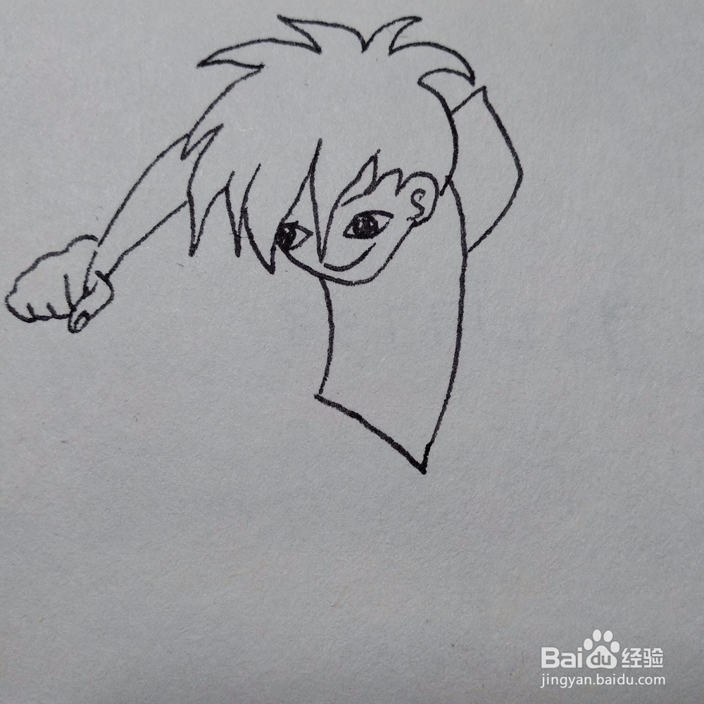 怎么画动画片邋遢大王里的男孩卡通人物简笔画