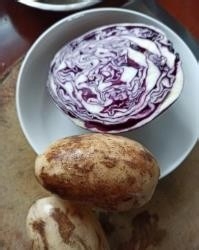 如何做紫甘蓝炒藕