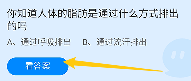蚂蚁庄园11月18日人体的脂肪是通过什么方式排出