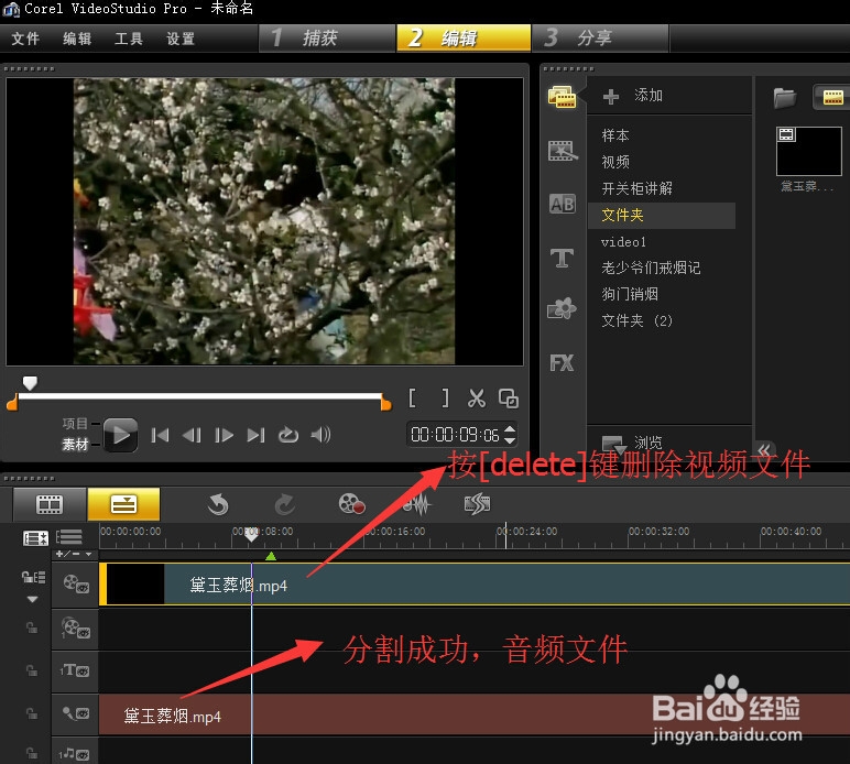 会声会影技巧[3]：视频分割音频