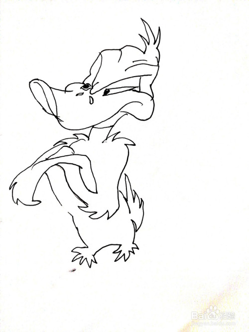 兔八哥系列之达菲鸭简笔画