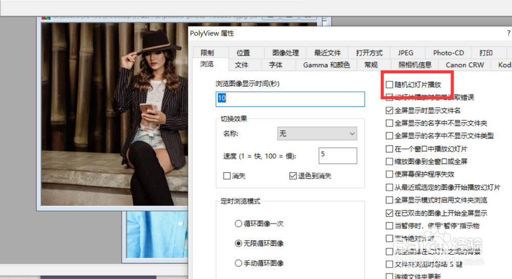 怎么开启polyview的随机幻灯片播放功能？