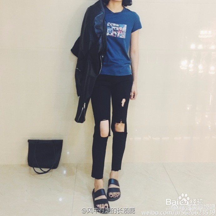 拉长身材比例的穿搭。